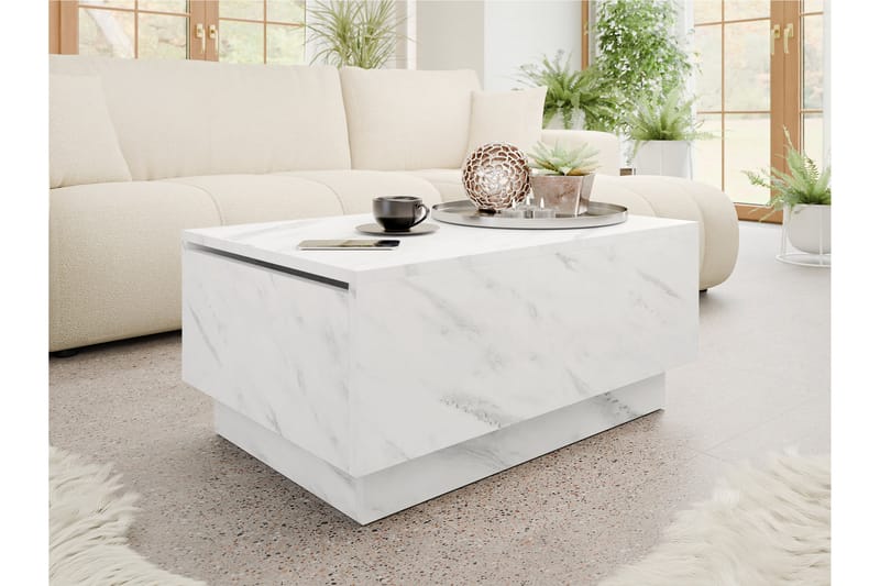 Adrianah Soffbord 90 cm - Vit - Möbler - Vardagsrum - Soffbord & vardagsrumsbord - Soffbord