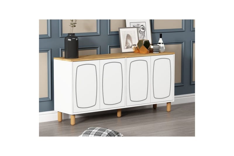 Adrin Konsollbord 150 cm - Ek/Vit - Möbler - Vardagsrum - Soffbord & vardagsrumsbord - Avlastningsbord & konsolbord