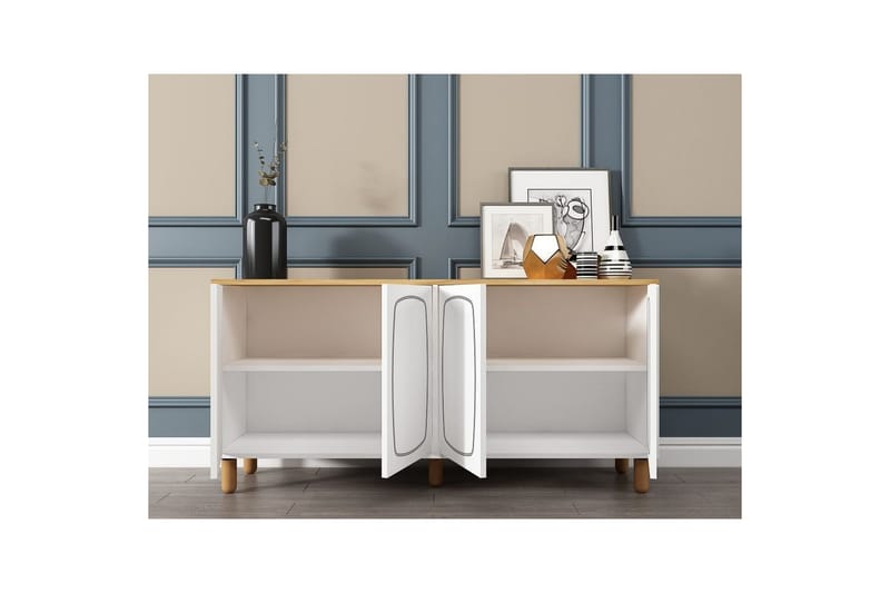 Adrin Konsollbord 150 cm - Ek/Vit - Möbler - Vardagsrum - Soffbord & vardagsrumsbord - Avlastningsbord & konsolbord