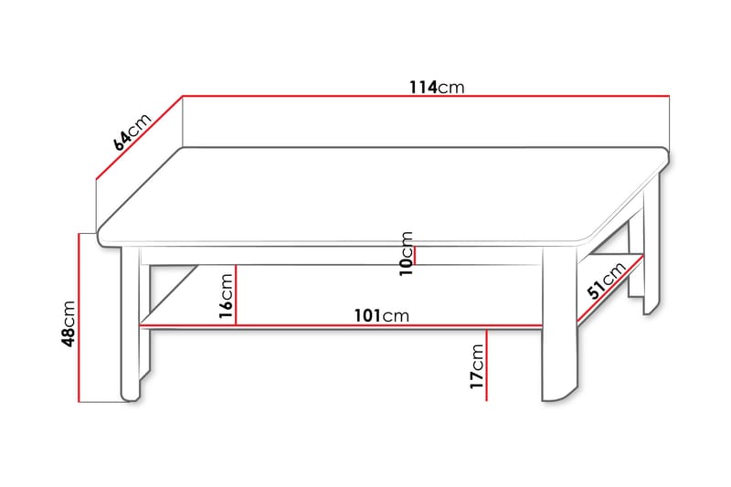 Afarin Soffbord 114 cm - Brun - Möbler - Vardagsrum - Soffbord & vardagsrumsbord - Soffbord