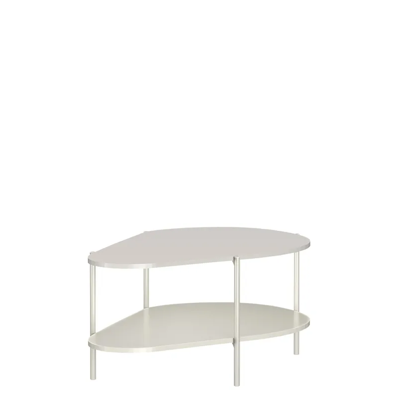 Aggarwal Soffbord 65 cm med Hyllor i Målat Trä, Beige