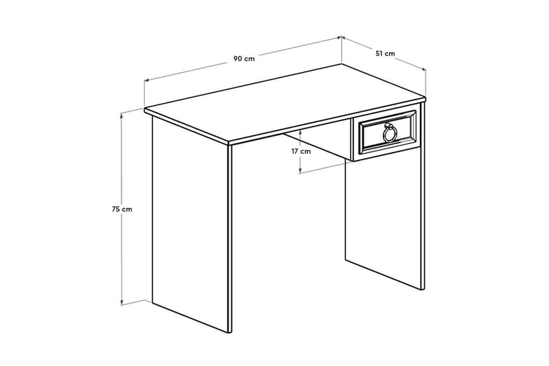 AJRA Skrivbord 90x51 cm Vit - Skrivbord - Bord