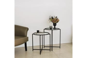 Akeno Sidobord 60x50 cm Svart - Hanah Home - Möbler - Vardagsrum - Soffbord & vardagsrumsbord - Brickbord