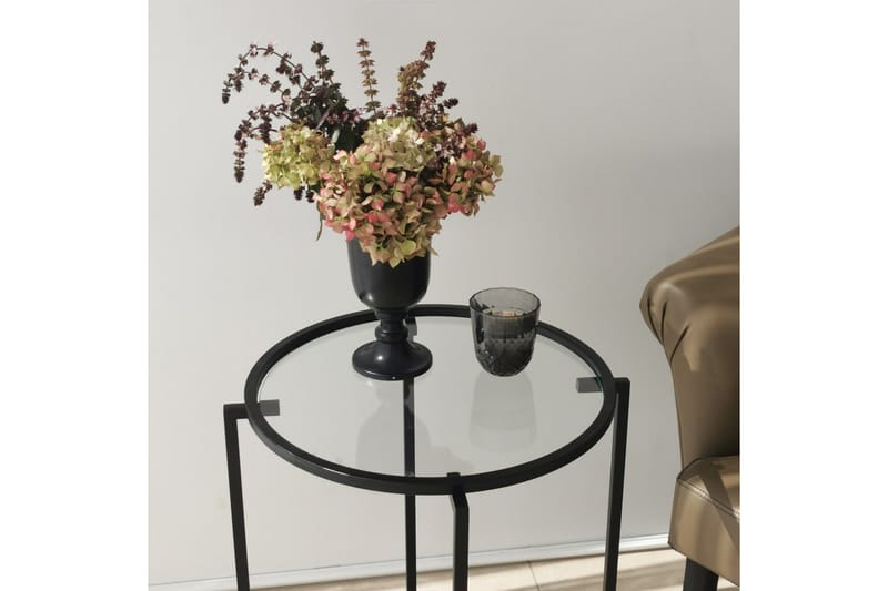 Akeno Sidobord 60x50 cm Svart - Hanah Home - Möbler - Vardagsrum - Soffbord & vardagsrumsbord - Brickbord