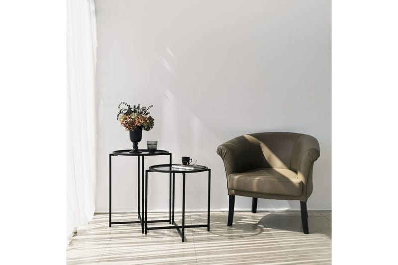 Akeno Sidobord 60x50 cm Svart - Hanah Home - Möbler - Vardagsrum - Soffbord & vardagsrumsbord - Brickbord