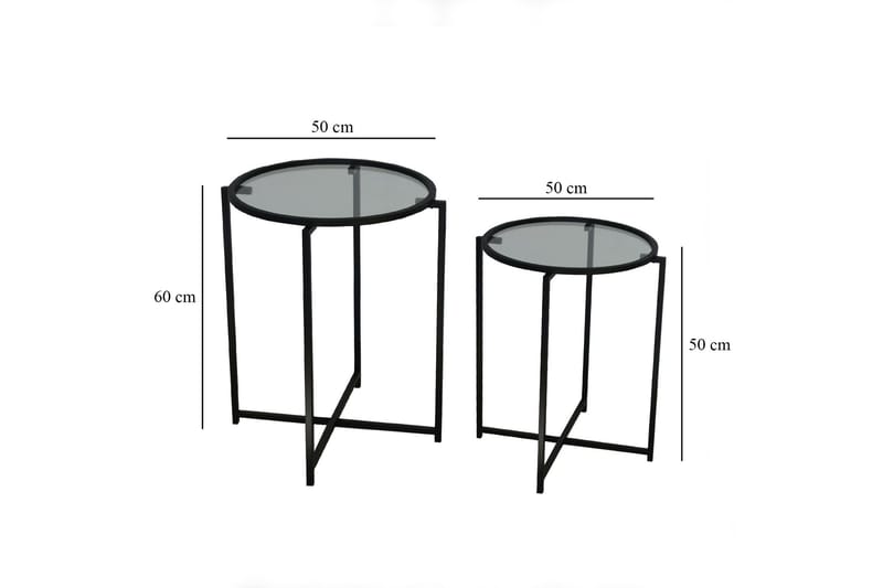 Akeno Sidobord 60x50 cm Svart - Hanah Home - Möbler - Vardagsrum - Soffbord & vardagsrumsbord - Brickbord