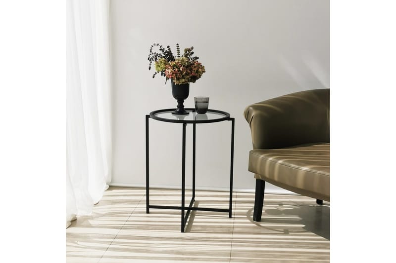 Akeno Sidobord 60x50 cm Svart - Hanah Home - Möbler - Vardagsrum - Soffbord & vardagsrumsbord - Brickbord