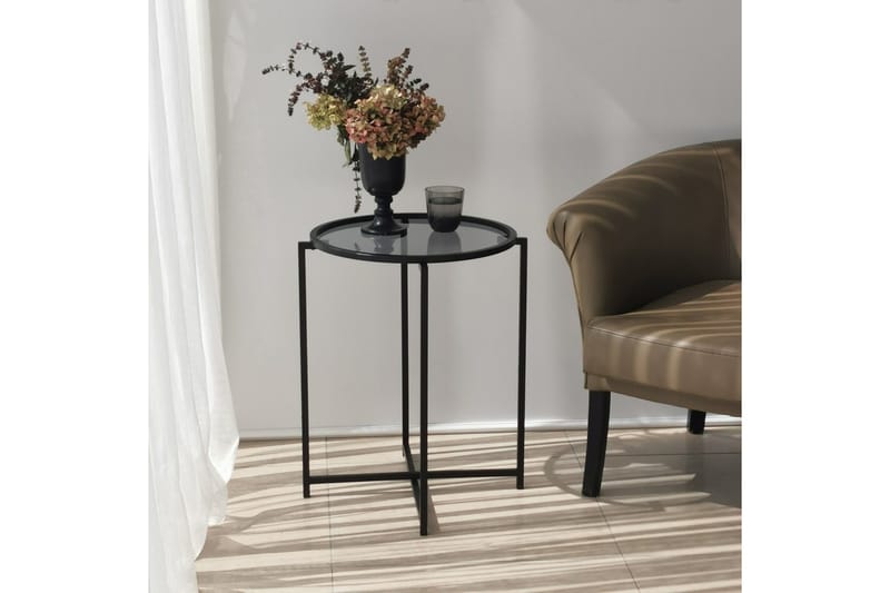 Akeno Sidobord 60x50 cm Svart - Hanah Home - Möbler - Vardagsrum - Soffbord & vardagsrumsbord - Brickbord