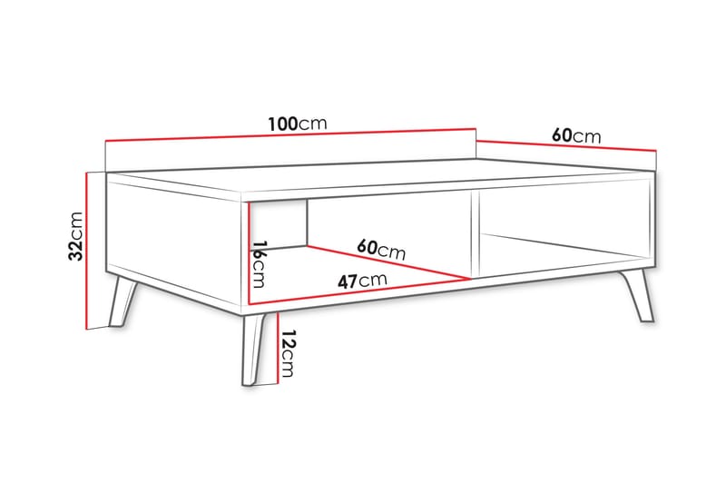 Akihiko Soffbord 100 cm - Vit - Möbler - Vardagsrum - Soffbord & vardagsrumsbord - Soffbord