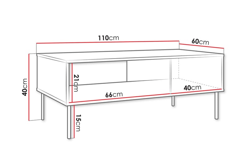 Akiko Soffbord 110 cm - Beige - Möbler - Vardagsrum - Soffbord & vardagsrumsbord - Soffbord