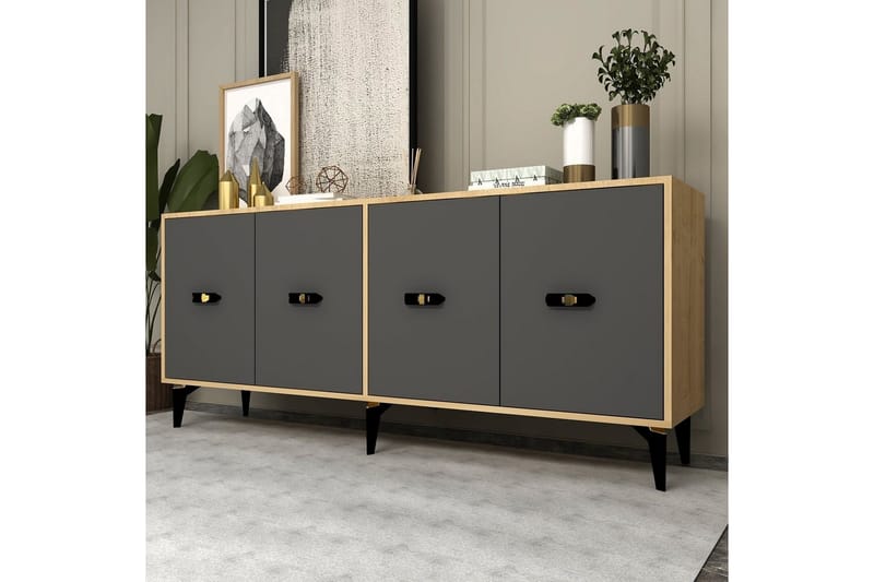 Algeria Konsollbord 180 cm - Ek/Antracit - Möbler - Vardagsrum - Soffbord & vardagsrumsbord - Avlastningsbord & konsolbord