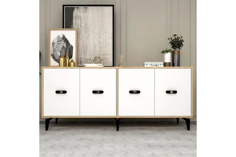 Algeria Konsollbord 180 cm - Ek/Vit - Möbler - Vardagsrum - Soffbord & vardagsrumsbord - Avlastningsbord & konsolbord