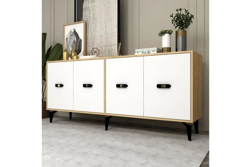 Algeria Konsollbord 180 cm - Ek/Vit - Möbler - Vardagsrum - Soffbord & vardagsrumsbord - Avlastningsbord & konsolbord