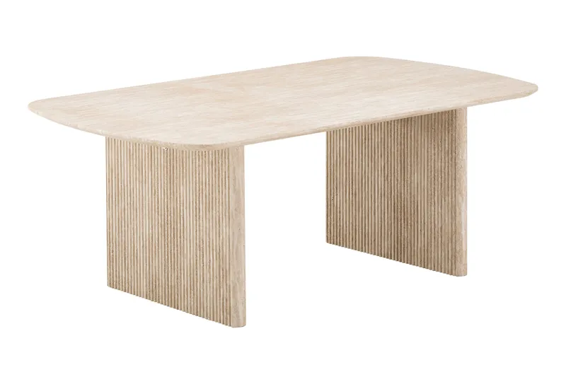 Alma Soffbord Rektangulär 120 cm i trä, Travertin