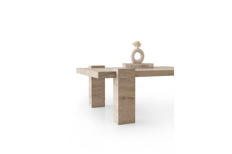 Almasi Soffbord 110 cm - Travertine - Möbler - Vardagsrum - Soffbord & vardagsrumsbord - Soffbord