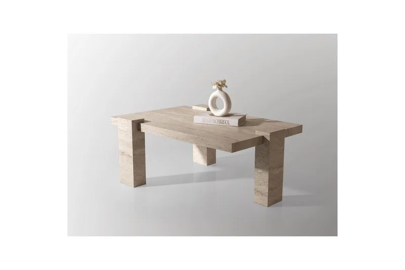 Almasi Soffbord 110 cm - Travertine - Möbler - Vardagsrum - Soffbord & vardagsrumsbord - Soffbord