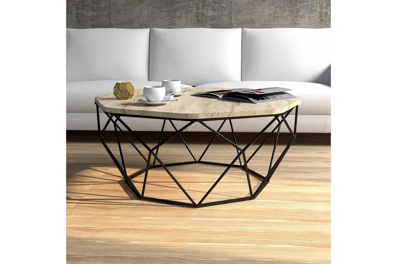 Almasi Soffbord 90 cm - Beige - Möbler - Vardagsrum - Soffbord & vardagsrumsbord - Soffbord