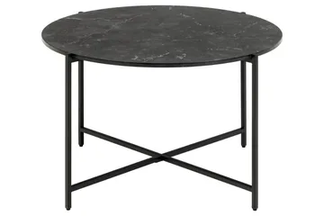 Almina Runt Soffbord 70 cm i Marmor med Metallunderrede - Svart - Möbler - Vardagsrum - Soffbord & vardagsrumsbord - Soffbord