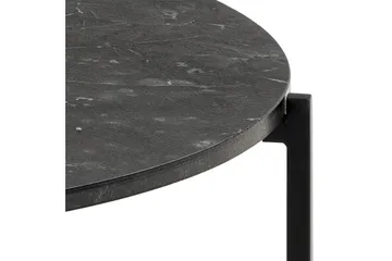Almina Runt Soffbord 70 cm i Marmor med Metallunderrede - Svart - Möbler - Vardagsrum - Soffbord & vardagsrumsbord - Soffbord