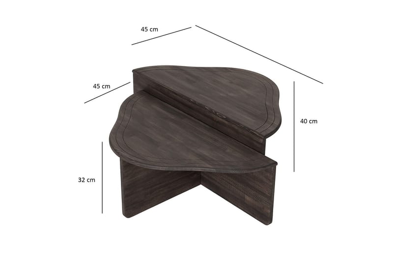 Altopiano Soffbord 90 cm - Antracit - Möbler - Vardagsrum - Soffbord & vardagsrumsbord - Satsbord