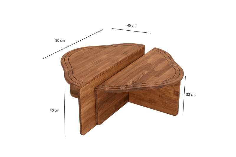 Altopiano Soffbord 90 cm - Brun - Möbler - Vardagsrum - Soffbord & vardagsrumsbord - Satsbord