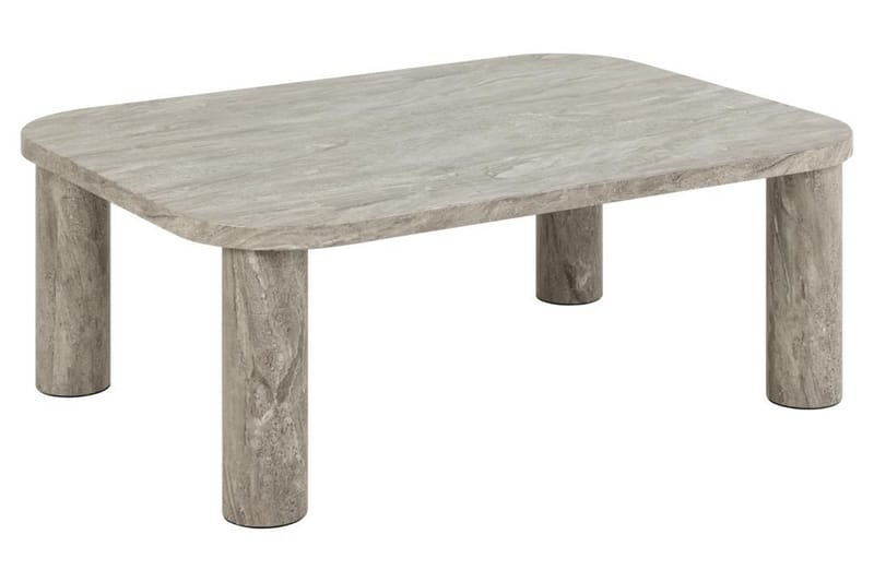 Alula Rektangulärt Soffbord 100 cm med Rundade Hörn i Marmor, Grå