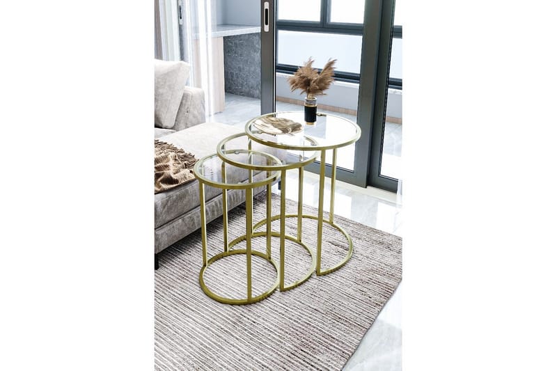 Alyasmin Satsbord 34 cm - Guld/Transparent - Möbler - Vardagsrum - Soffbord & vardagsrumsbord - Satsbord