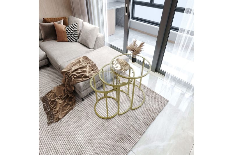 Alyasmin Satsbord 34 cm - Guld/Transparent - Möbler - Vardagsrum - Soffbord & vardagsrumsbord - Satsbord