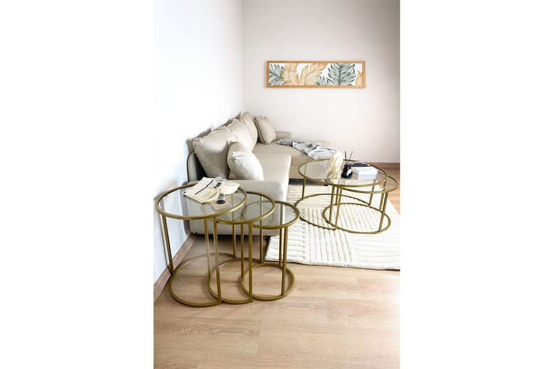 Alyasmin Satsbord 34 cm - Guld/Transparent - Möbler - Vardagsrum - Soffbord & vardagsrumsbord - Satsbord