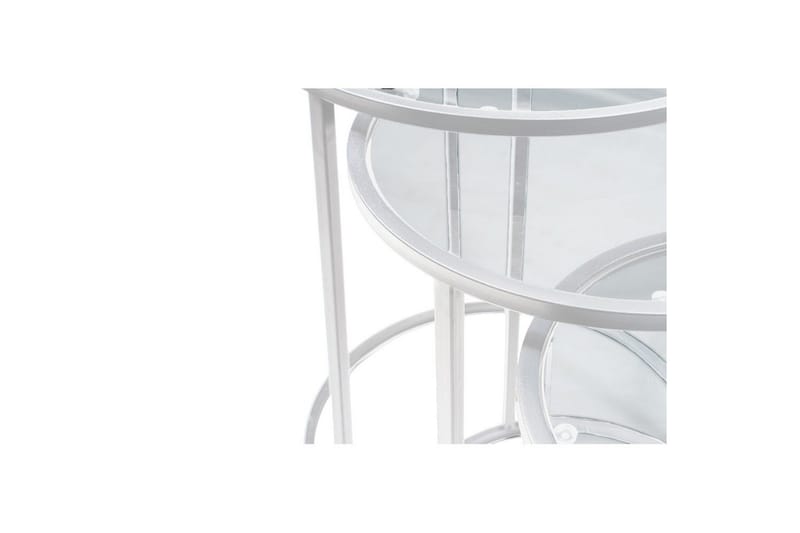 Alyasmin Satsbord 34 cm - Vit/Transparent - Möbler - Vardagsrum - Soffbord & vardagsrumsbord - Satsbord