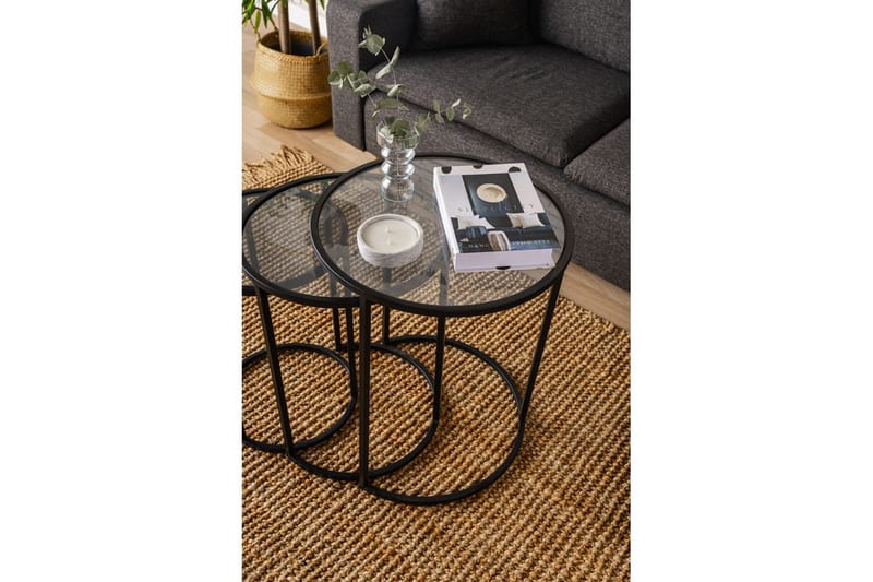 Alyasmin Satsbord 50 cm - Svart/Transparent - Möbler - Vardagsrum - Soffbord & vardagsrumsbord - Satsbord