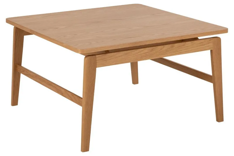 Amasi 80 cm Kvadratiskt Soffbord med Svävande Bordsskiva i Ek, Brun