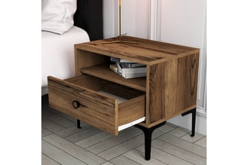Ameias Sängbord 56x40 cm Brun - Hanah Home - Möbler - Sovrum - Sängbord