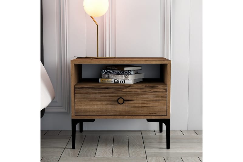 Ameias Sängbord 56x40 cm Brun - Hanah Home - Möbler - Sovrum - Sängbord