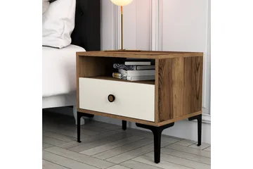 Ameias Sängbord 56x40 cm Brun/Beige - Hanah Home - Möbler - Sovrum - Sängbord