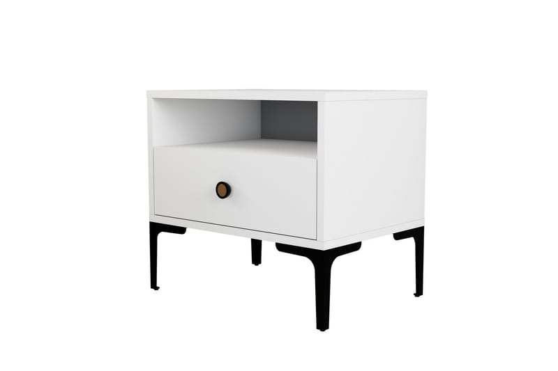 AMEIAS Sängbord 56x40 cm Vit - Möbler - Sovrum - Sängbord