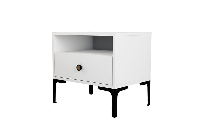 Ameias Sängbord 56x40 cm Vit - Hanah Home - Möbler - Sovrum - Sängbord