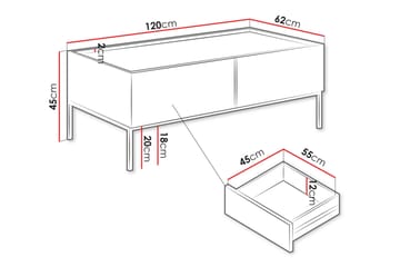 Amelus Soffbord 120 cm - Cashmere - Möbler - Vardagsrum - Soffbord & vardagsrumsbord - Soffbord
