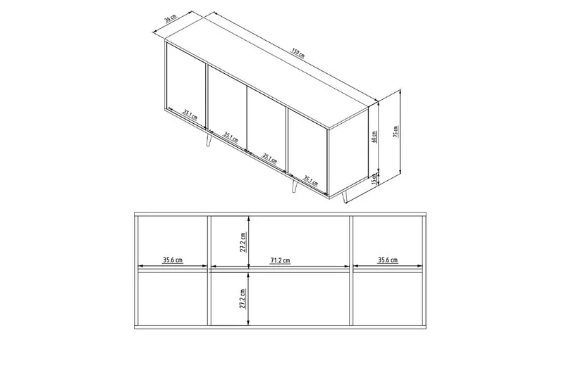 Ampelio Konsollbord 150 cm - Vit - Möbler - Vardagsrum - Soffbord & vardagsrumsbord - Avlastningsbord & konsolbord