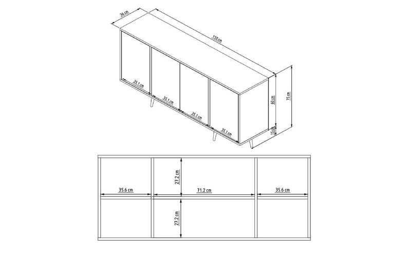 Ampelio Konsollbord 150 cm - Vit - Möbler - Vardagsrum - Soffbord & vardagsrumsbord - Avlastningsbord & konsolbord