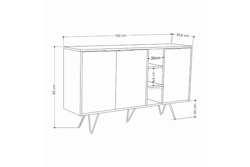 Andalos Konsollbord 142 cm - Sandsten/Ek - Möbler - Vardagsrum - Soffbord & vardagsrumsbord - Avlastningsbord & konsolbord