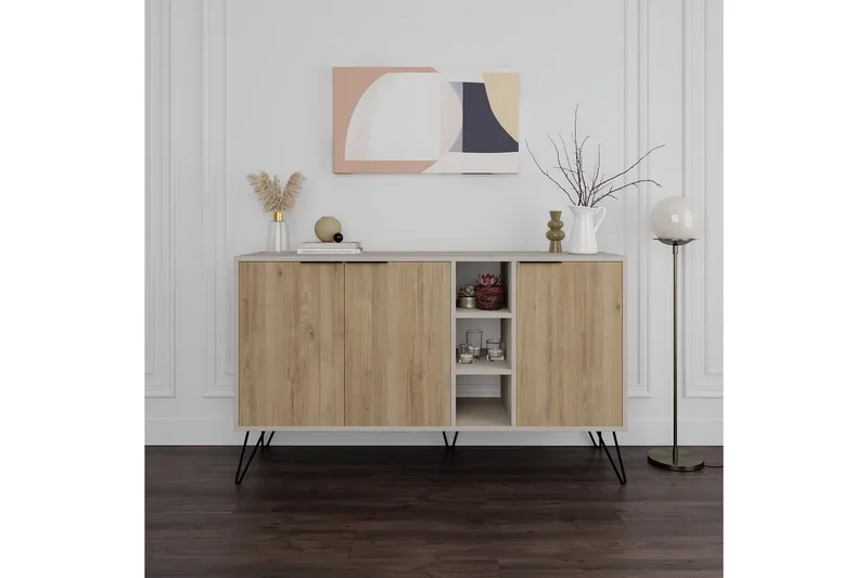 Andalos Konsollbord 142 cm - Sandsten/Ek - Möbler - Vardagsrum - Soffbord & vardagsrumsbord - Avlastningsbord & konsolbord