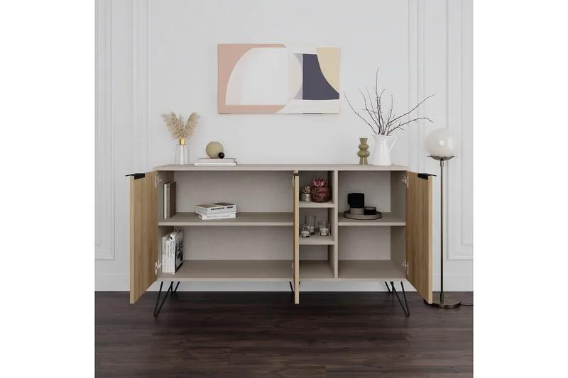 Andalos Konsollbord 142 cm - Sandsten/Ek - Möbler - Vardagsrum - Soffbord & vardagsrumsbord - Avlastningsbord & konsolbord