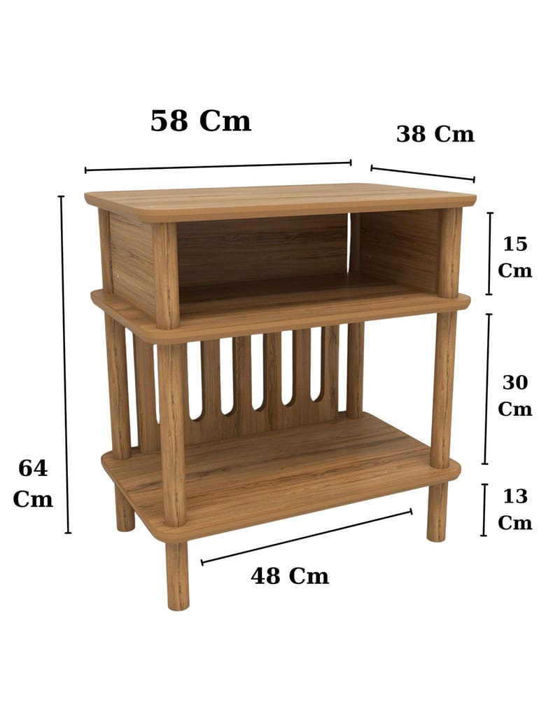 Antigua Sidobord 58 cm - Ek - Möbler - Vardagsrum - Soffbord & vardagsrumsbord - Brickbord