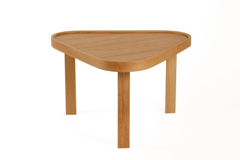 Arioch 95 cm Kvadratiskt Soffbord med Rundade Hörn i Ek, Brun