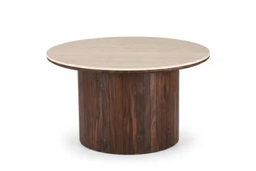 Arvo Soffbord Rund 80 cm Travertin - Valnöt - Möbler - Vardagsrum - Soffbord & vardagsrumsbord - Soffbord