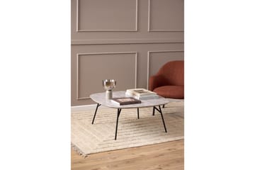 Arwina Kvadratiskt Soffbord 90 cm i Marmor med Metallben - Grå - Möbler - Vardagsrum - Soffbord & vardagsrumsbord - Soffbord