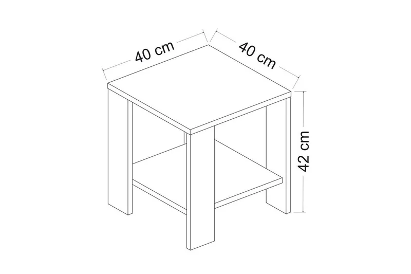 Asrel Sidobord 40 cm - Valnöt - Möbler - Vardagsrum - Soffbord & vardagsrumsbord - Brickbord