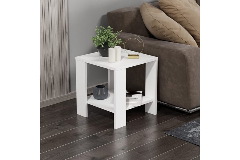 Asrel Sidobord 40 cm - Vit - Möbler - Vardagsrum - Soffbord & vardagsrumsbord - Brickbord