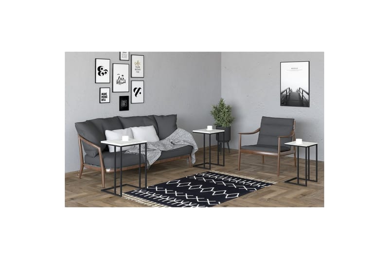 Auren Satsbord 40 cm - Svart/Kristall - Möbler - Vardagsrum - Soffbord & vardagsrumsbord - Satsbord